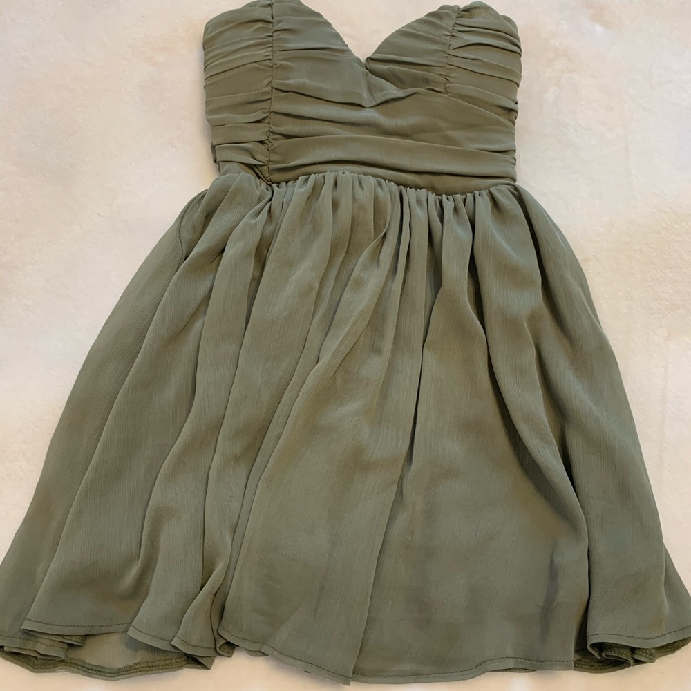 Australian brand green strapless mini dress